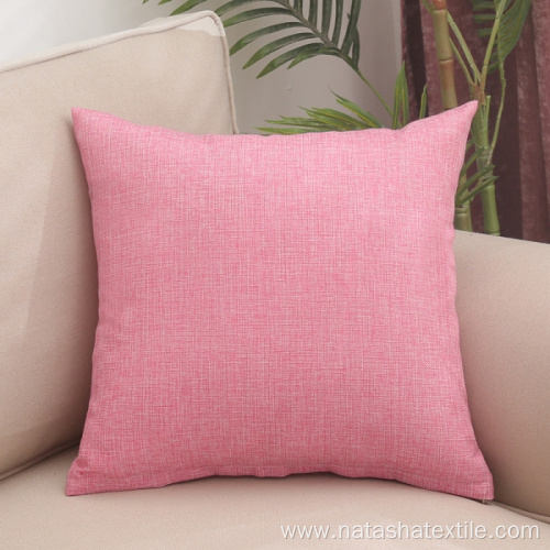 flax blend polyester solid color pillow